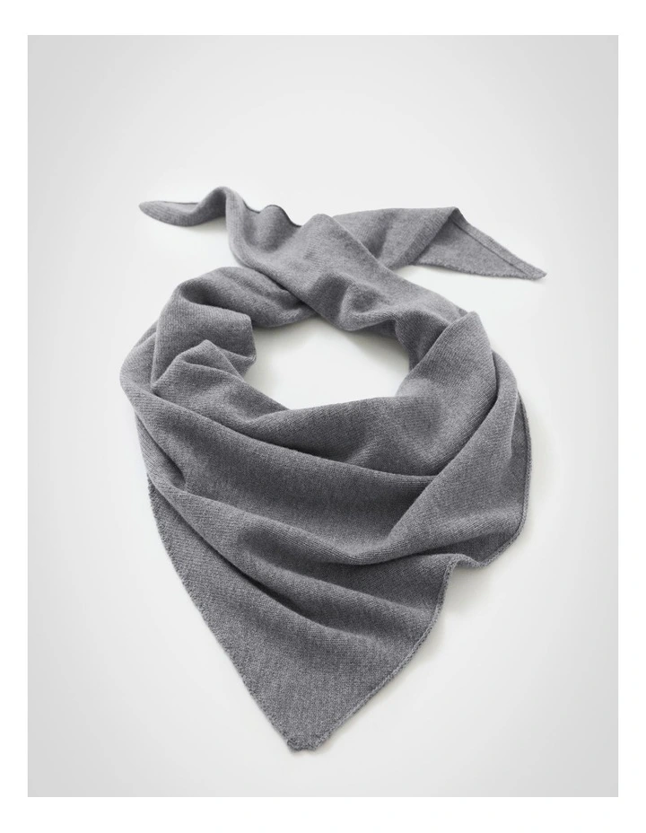 Triangle Wool Scarf in Grey Marle image 2