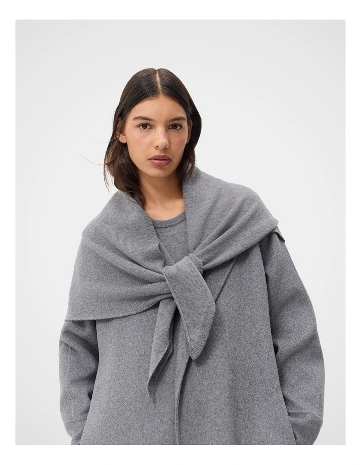 Triangle Wool Scarf in Grey Marle image 3