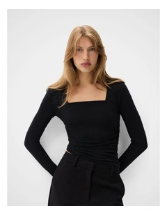 Ruched Detail Long Sleeve Top
