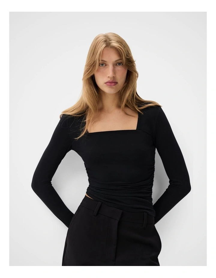 Ruched Detail Long Sleeve Top image 1