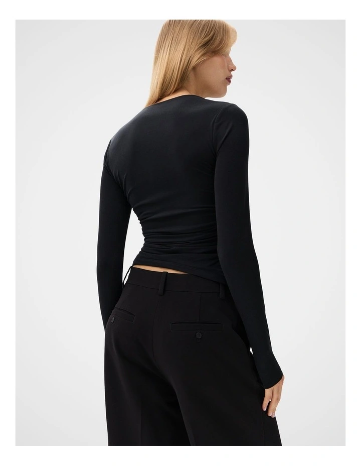 Ruched Detail Long Sleeve Top image 2