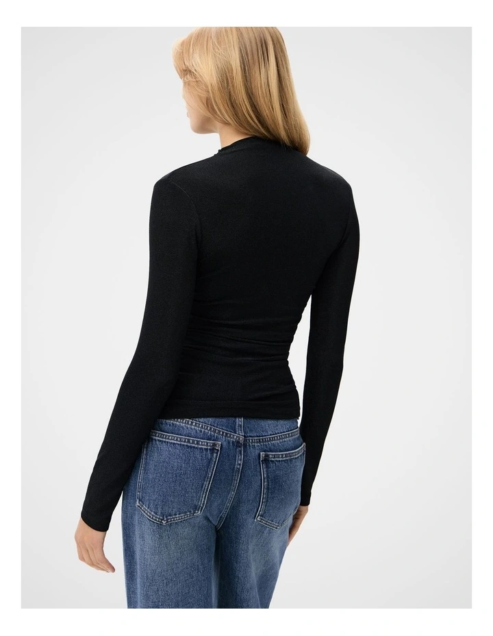 Metallic Mock Neck Top image 2