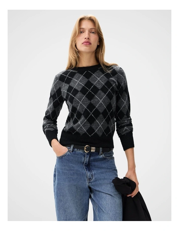 Argyle Crew Neck Knit image 1