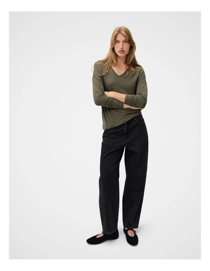 Soft V Neck Long Sleeve Tee image 3
