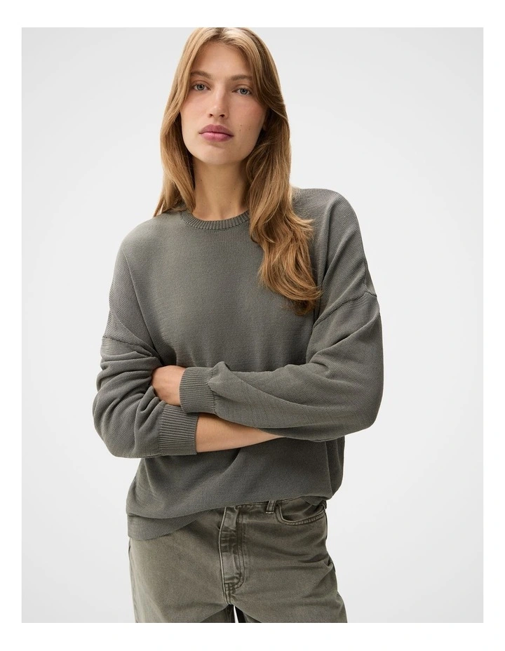 Oversized Cotton Blend Knit image 1