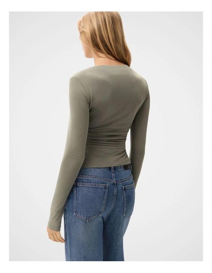 Ruched Detail Long Sleeve Top image 2
