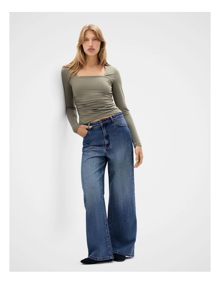 Ruched Detail Long Sleeve Top image 3