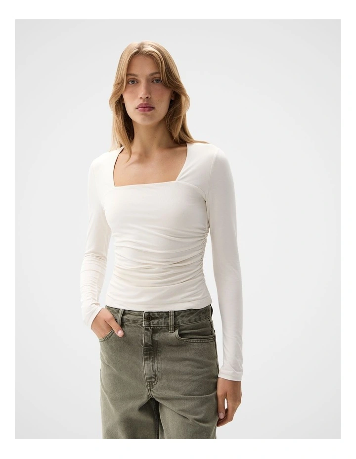 Ruched Detail Long Sleeve Top image 1