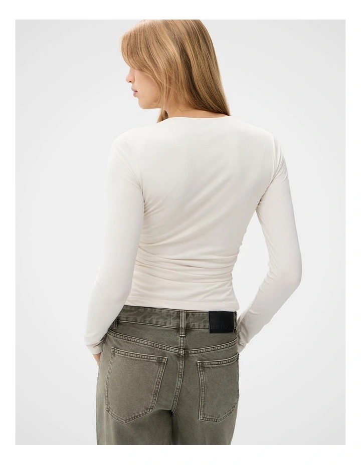 Ruched Detail Long Sleeve Top image 2