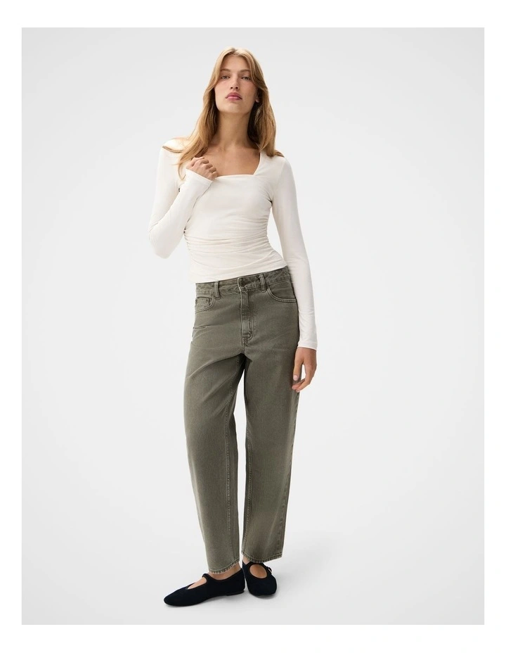 Ruched Detail Long Sleeve Top image 3