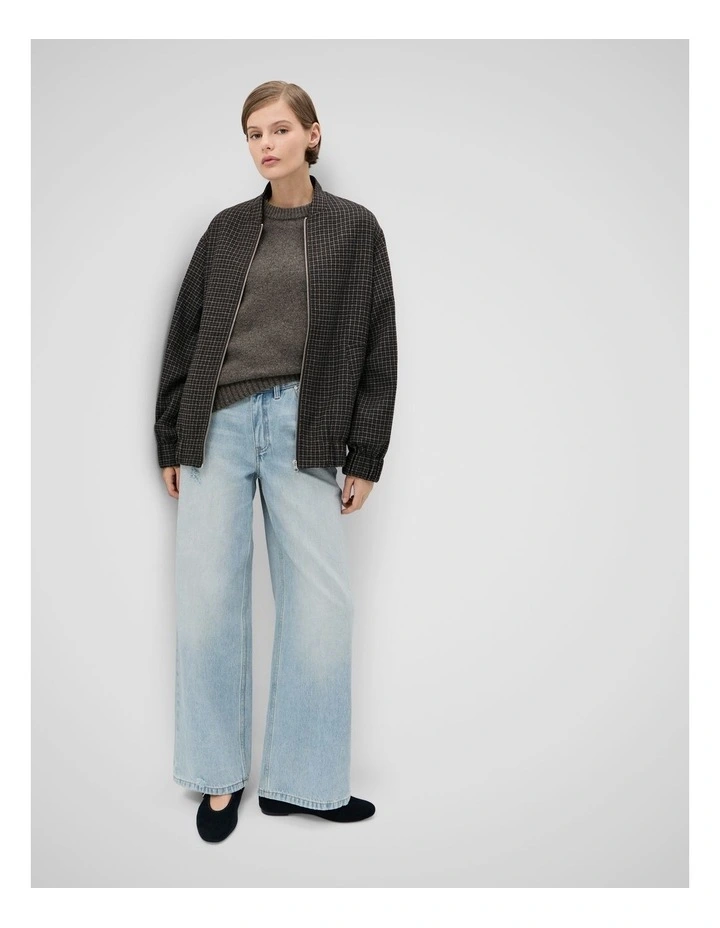 Relaxed Check Bomber Jacket image 3