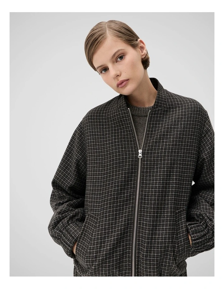 Relaxed Check Bomber Jacket image 4