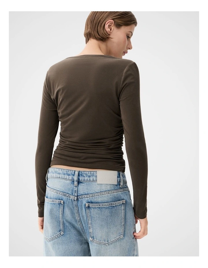 Ruched Detail Long Sleeve Top image 2