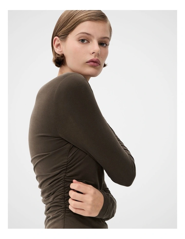 Ruched Detail Long Sleeve Top image 4