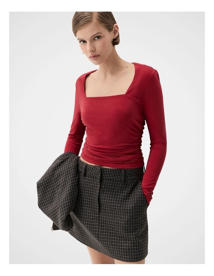 Ruched Detail Long Sleeve Top image 3