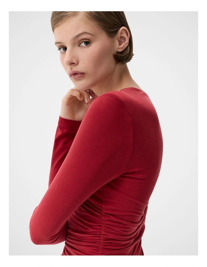 Ruched Detail Long Sleeve Top image 4