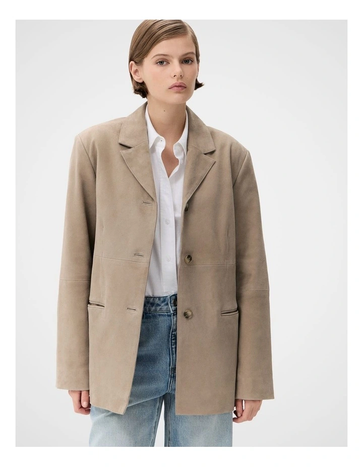 Relaxed Suede Blazer image 3