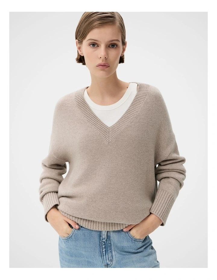 Relaxed V Neck Knit image 1