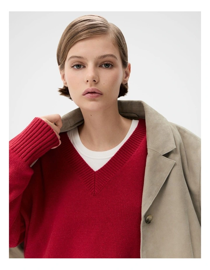 Relaxed V Neck Knit image 4