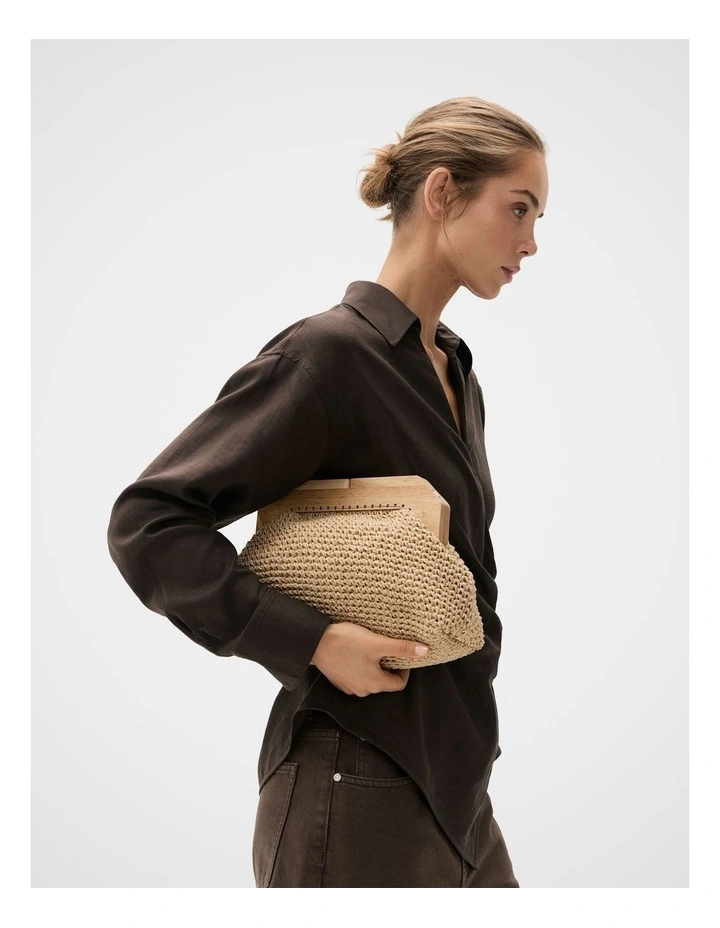 Lea Wooden Frame Clutch image 3