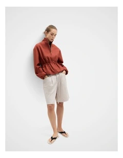 Pleat Front Bermuda Short