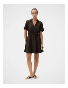 Collared V Neck Dress