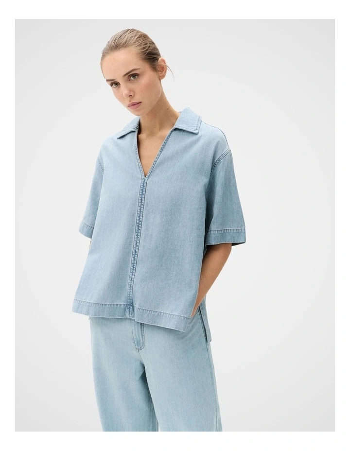 Relaxed Denim Pullover image 1