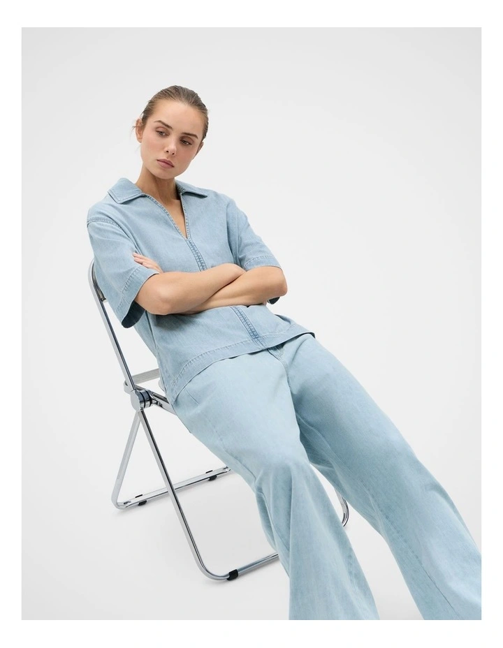Relaxed Denim Pullover image 3