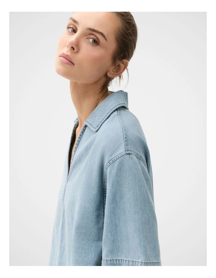 Relaxed Denim Pullover image 4