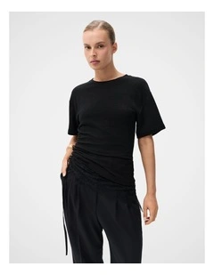 Textured Tuck Detail Tee
