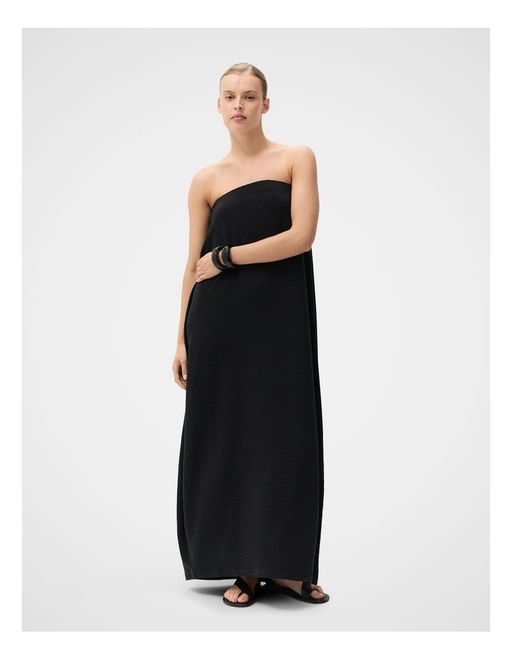 Textured Strapless Balloon Dress image 1