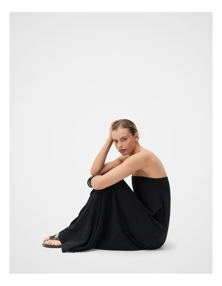 Textured Strapless Balloon Dress image 3