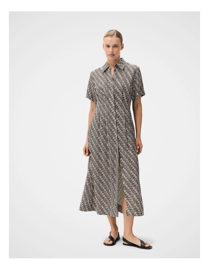 Collared Geo Midi Dress image 1