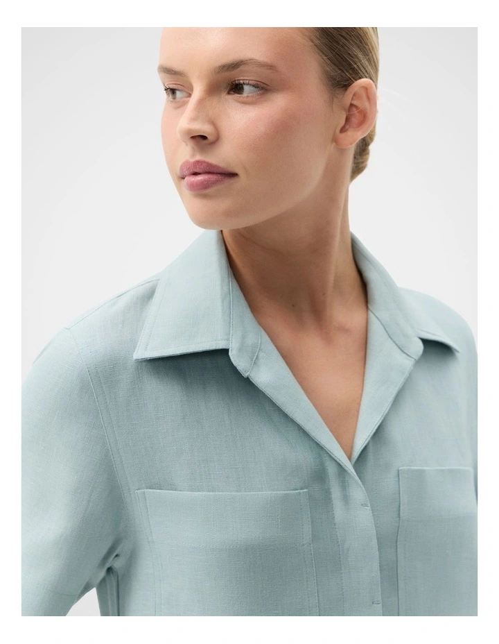 Collared Linen Dress image 4