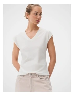 Aus Cotton Sleeveless V Neck Tee