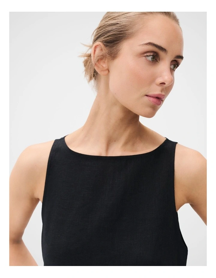 Linen Sleeveless Maxi Dress image 4