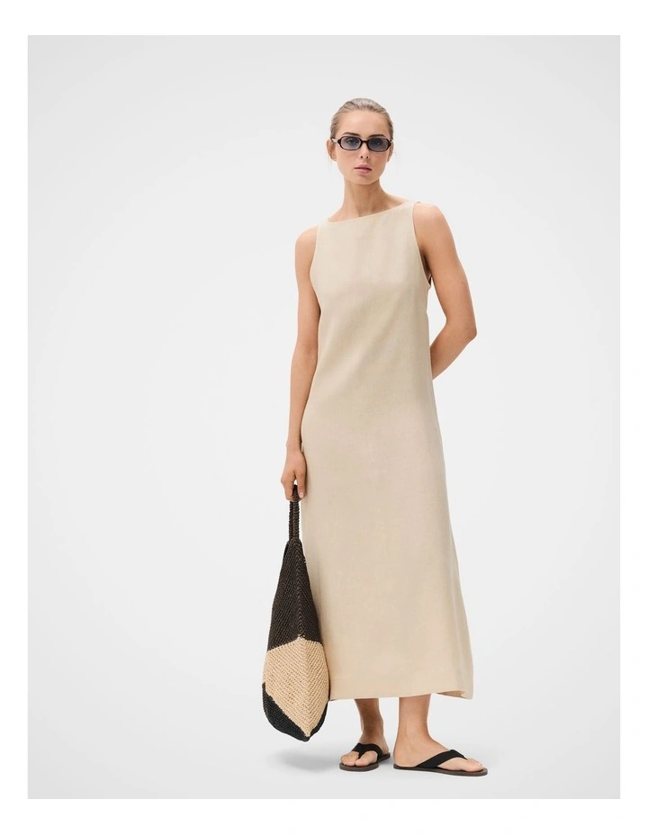 Linen Sleeveless Maxi Dress image 3