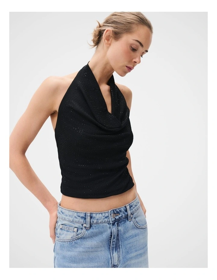 Metallic Cowl Neck Top image 1