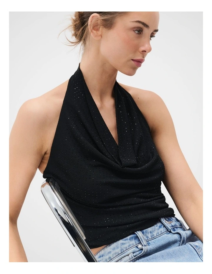 Metallic Cowl Neck Top image 4