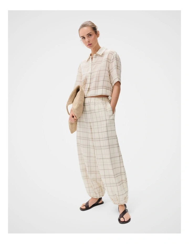 Ramie Check Harem Pant image 1