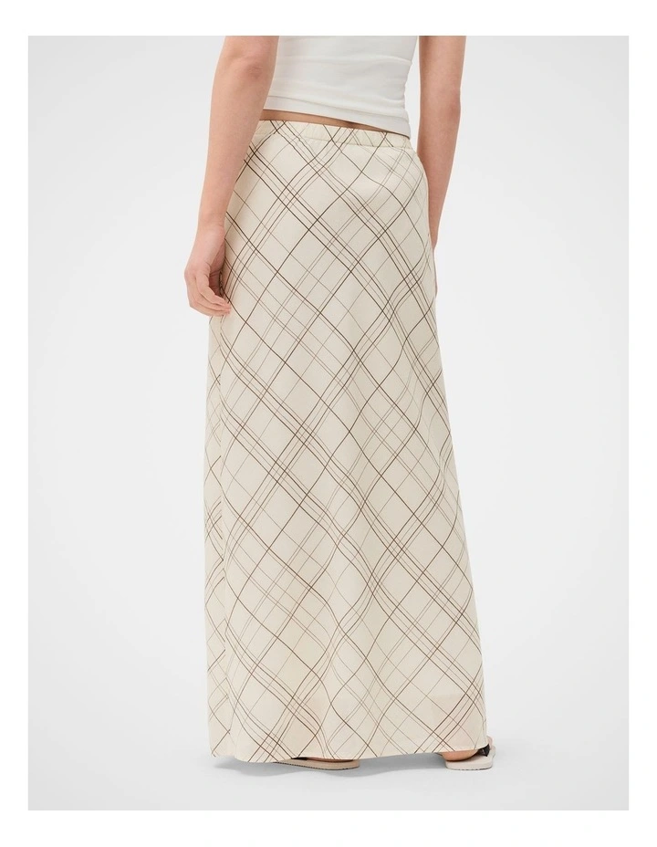 Ramie Check Maxi Skirt image 2