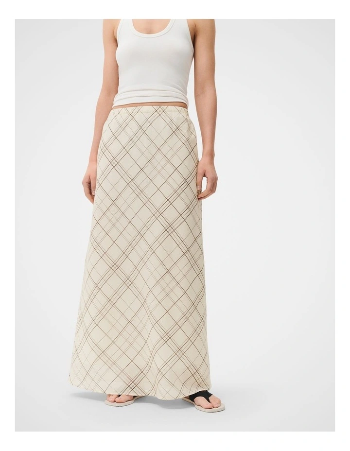Ramie Check Maxi Skirt image 3