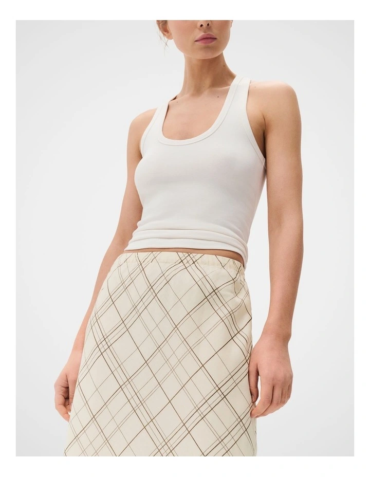 Ramie Check Maxi Skirt image 4