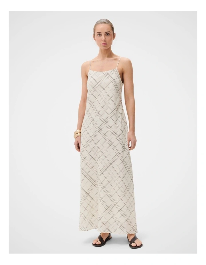 Ramie Check Slip Dress image 1