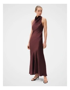 Satin Halter Maxi Dress