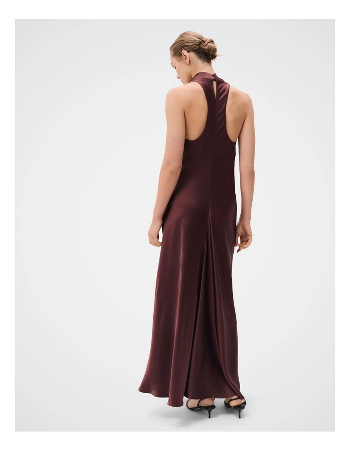 Satin Halter Maxi Dress image 3