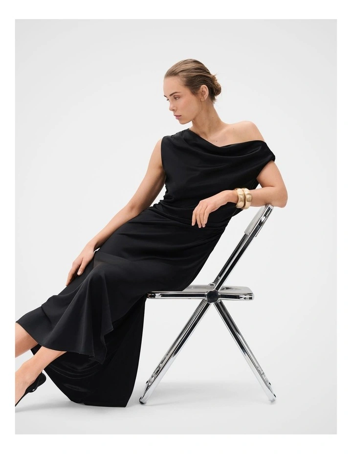Satin Off Shoulder Dress image 3