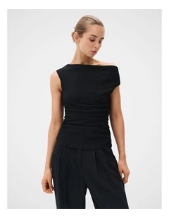 Textured Cowl Neck Top