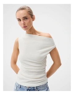 Textured Cowl Neck Top