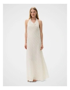 Self Check Halter Dress